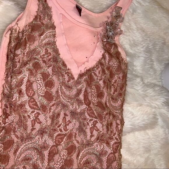Vintage Pink Mesh Tank - Picture 2 of 6